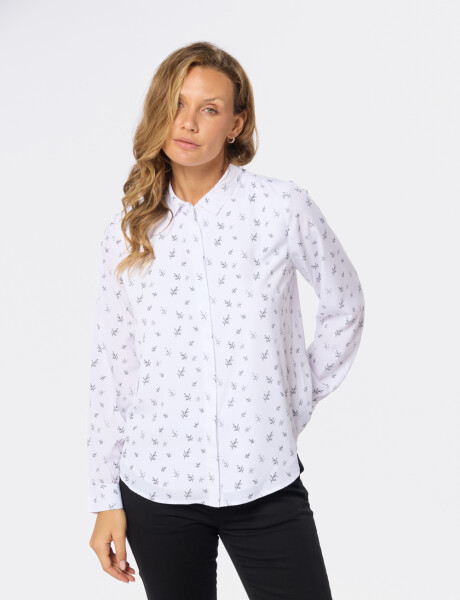 CAMISA ESTAMPADA Hojas negras