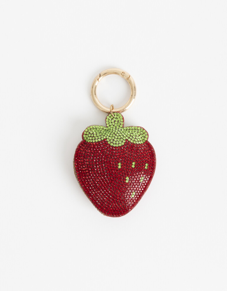 Llavero Strass Llavero Y Bag Charm Frutilla Strass - Combinacion Bicolor