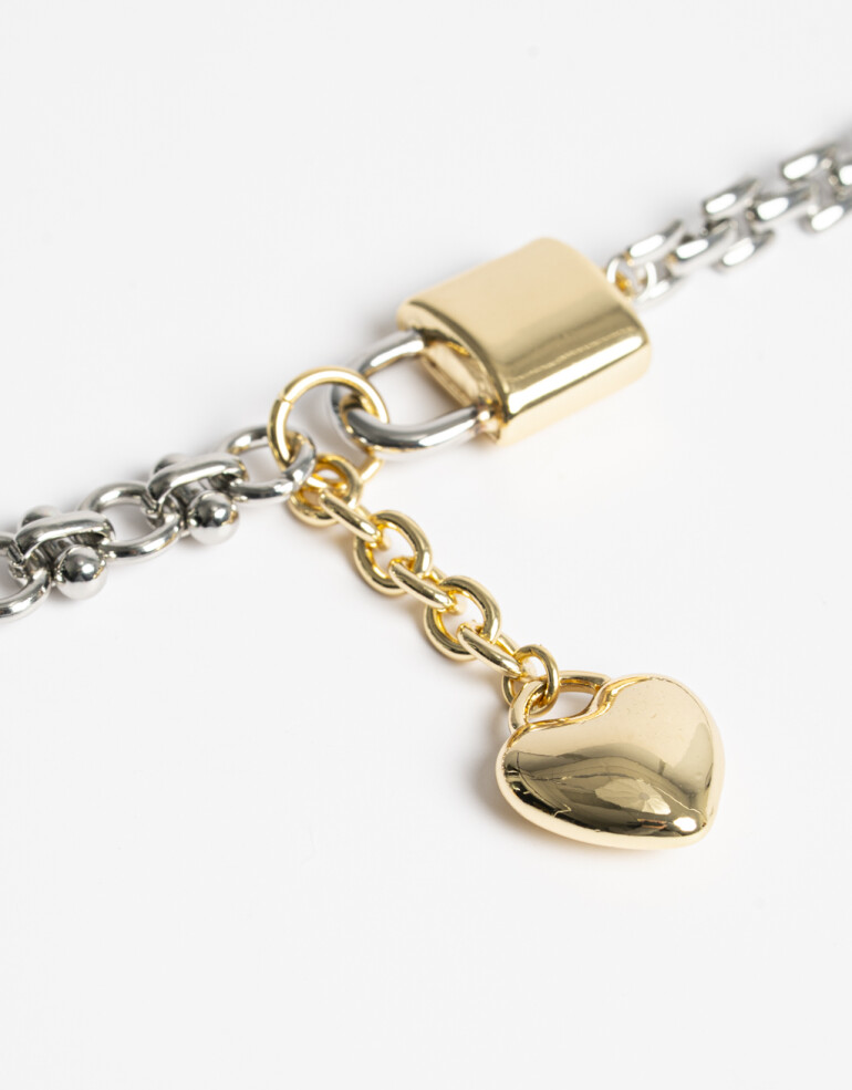 Collares Cortos Metal Collar Corto Biplating Multicharm - Dorado