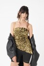Top strapless asimétrico Oro