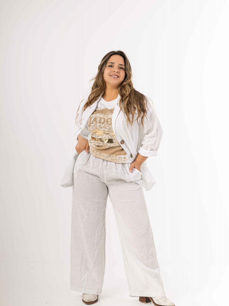 Palazo 100% lino Made in Italy Blanco