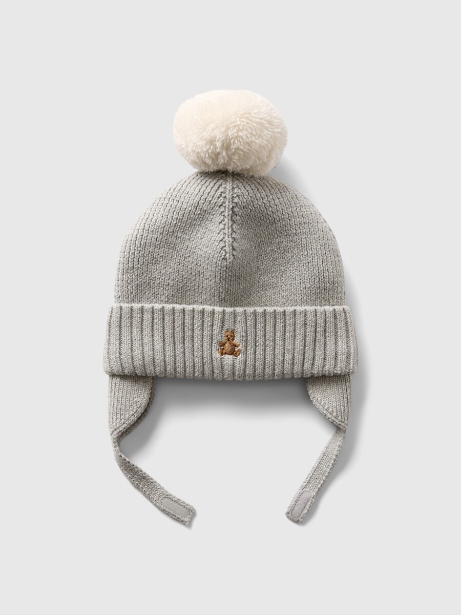 Gorro Con Corderito Bebé - Light Heather Grey B08 