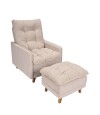 Butaca Reclinable 1 Cuerpo + Puff Living Montreal Beige