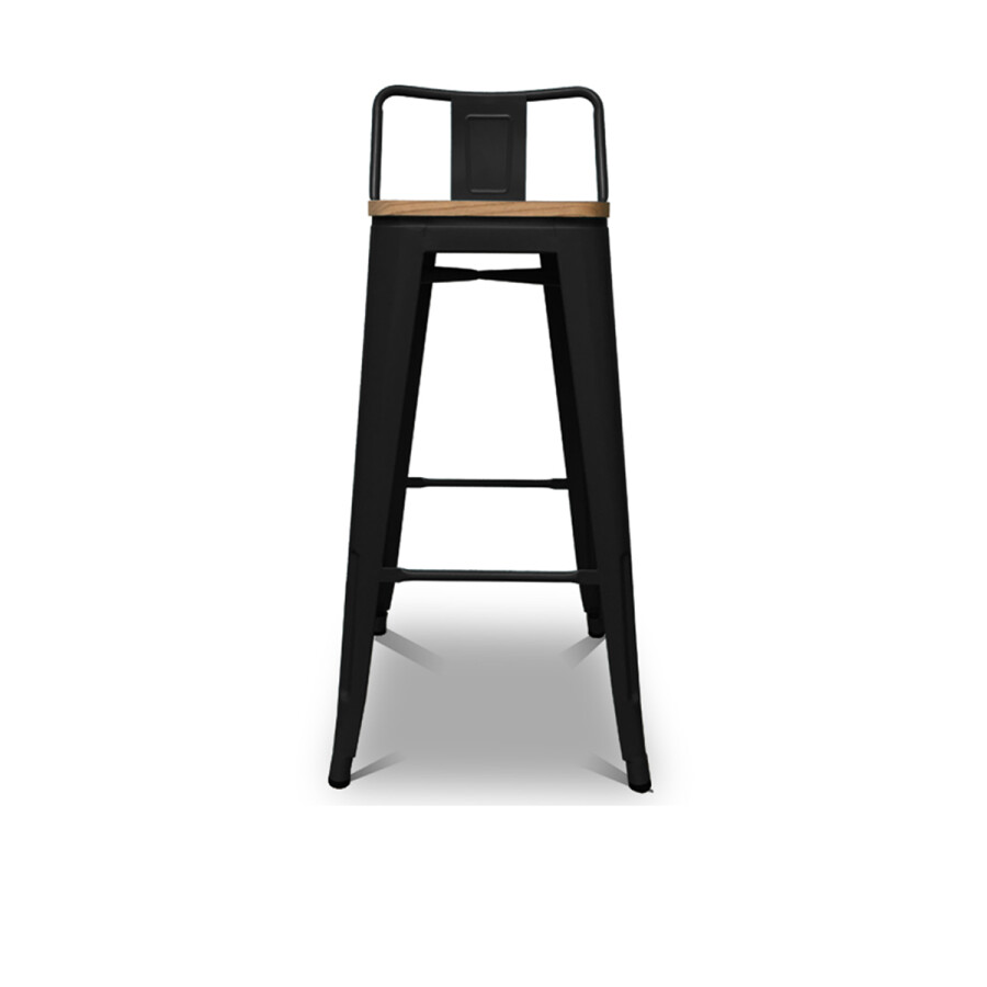 Banqueta Alta Tolix Black Asiento de Madera Banqueta Alta Tolix Black Asiento de Madera