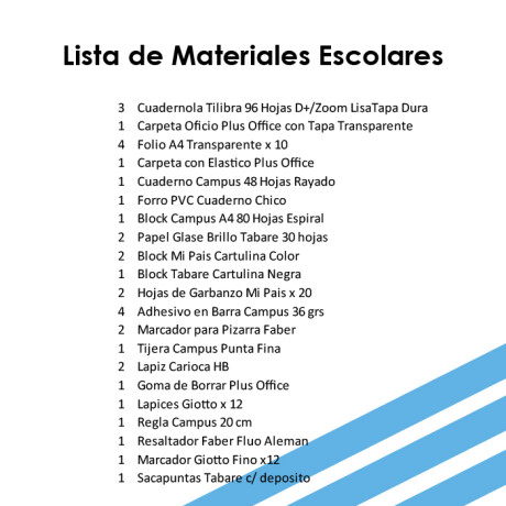 Lista de Materiales Escolares The Anglo School - 2º Carrasco Lista de Materiales Escolares The Anglo School - 2º Carrasco