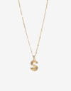 Cadena Corta con Dije Letras Collar Con Dije Inicial Letra "s" - Dorado