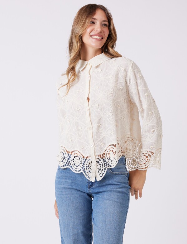 Camisa Broderie CRUDO