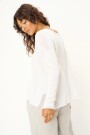 MAE TEXTURED V-NECK LONGSLEEVE Blanco