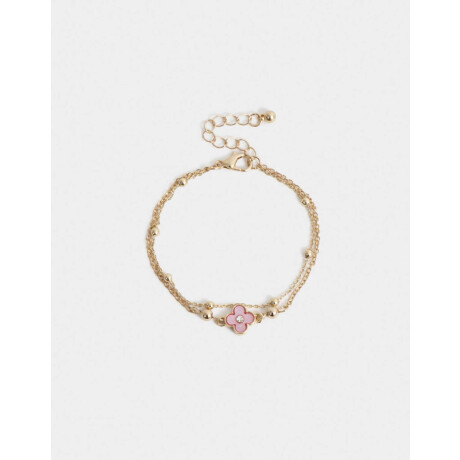 Pulsera Flexible Con Dije Flor Dorado
