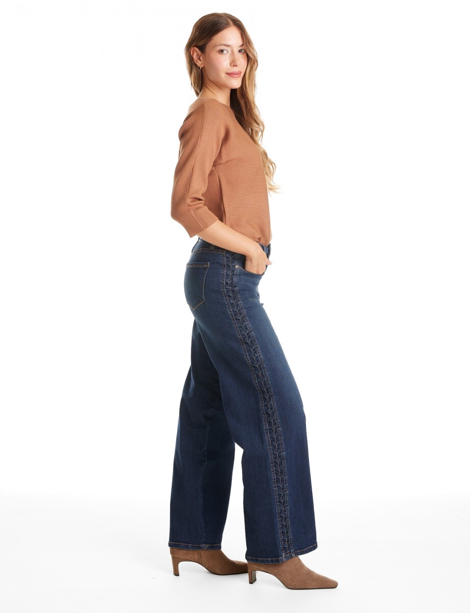 Jean Wide Leg & Trenzado Lateral - Jean 
