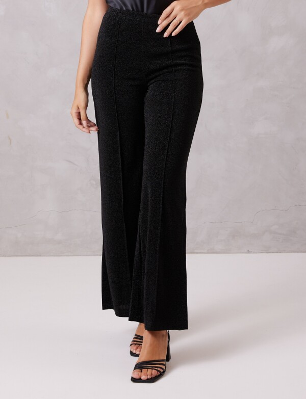 Pantalon Wide Leg Brillo NEGRO