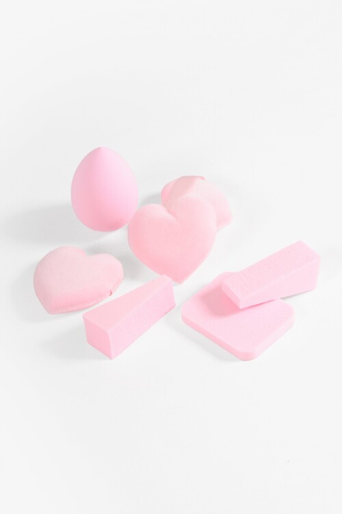 Set de esponjas y puff make up rosa
