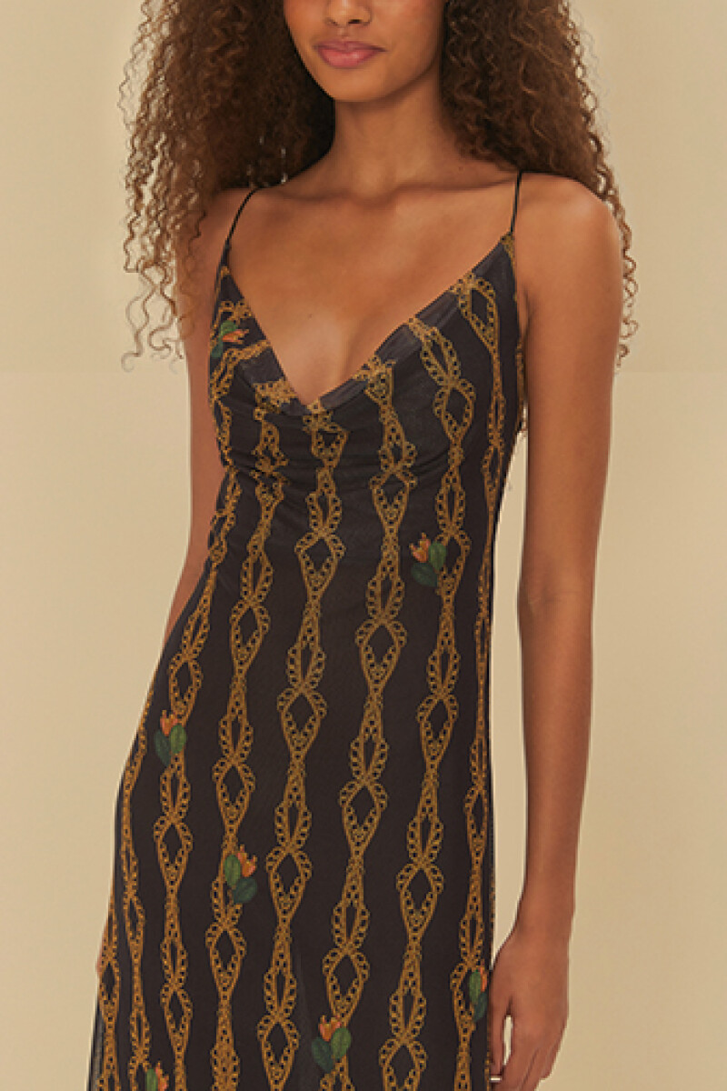 VESTIDO CADENAS Negro