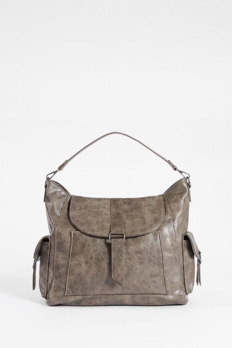 Cartera hobo con tapa topo
