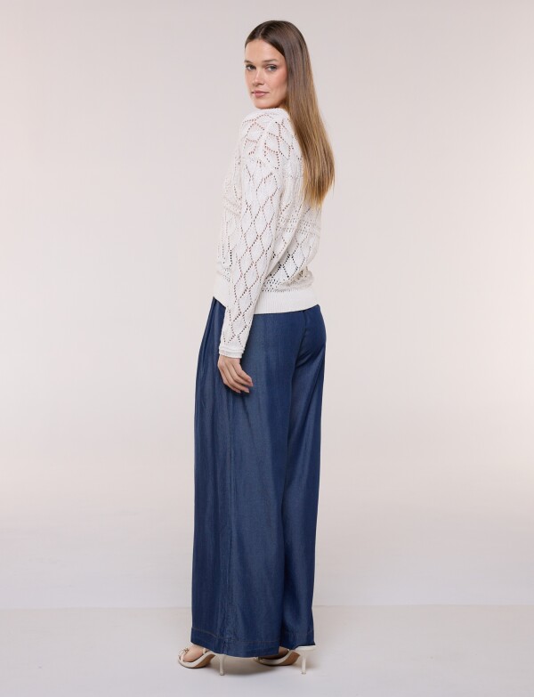 Cardigan Calado Con Botones Carey BEIGE