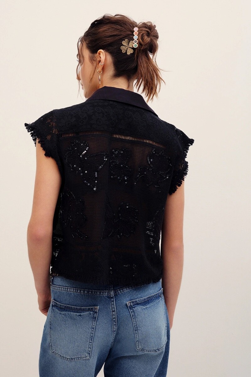 CAMISA MELI BRODERIE Negro