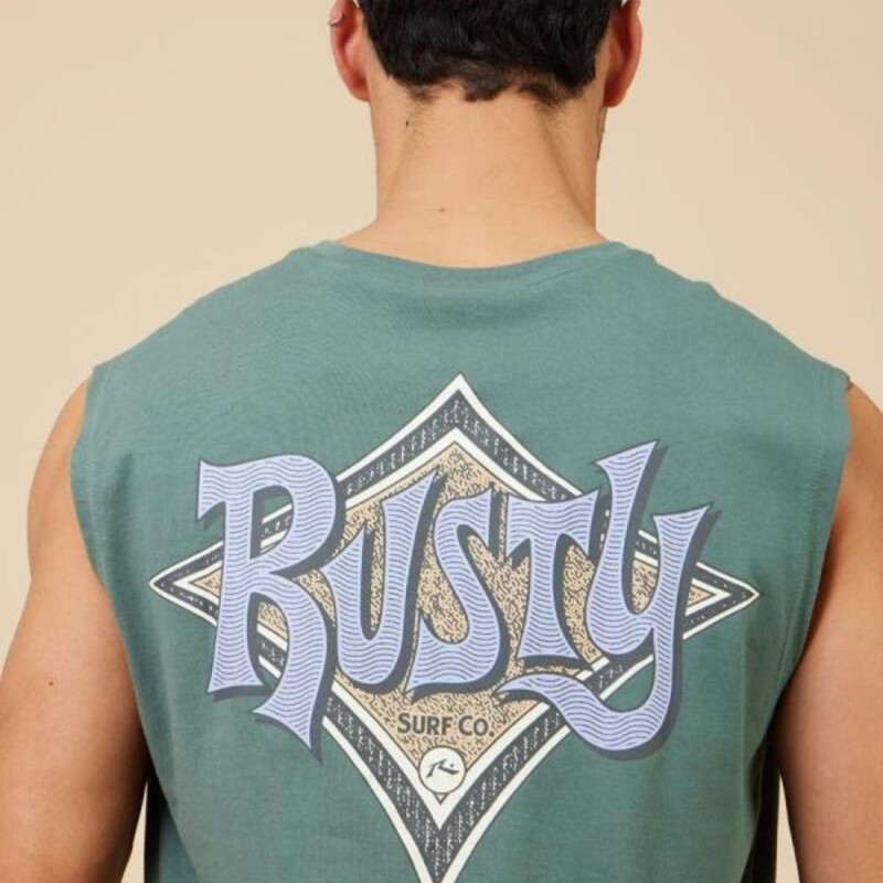 Musculosa Hombre Alg.C/Estam.E/Espal. Rusty Verde Oscuro