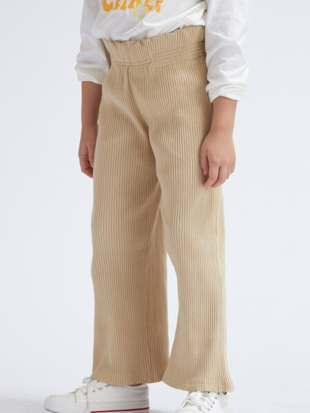 Pantalón en rib oxford Beige