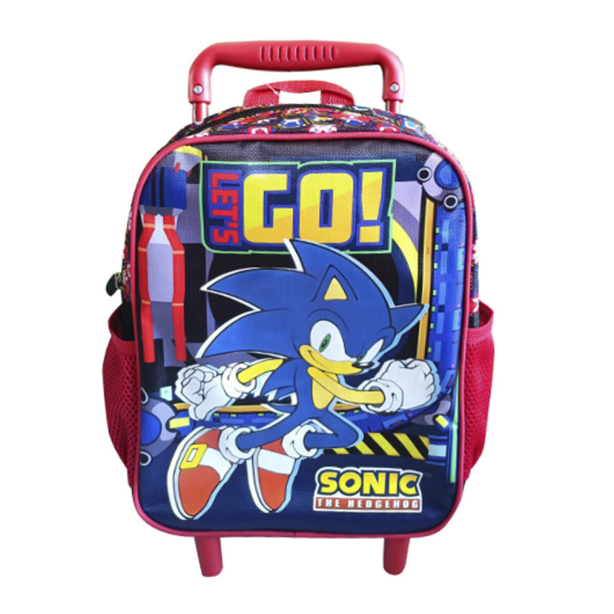 Mochila Infantil Sonic con Carro Tafeta Chica 30 x 23 cm - ROJO 