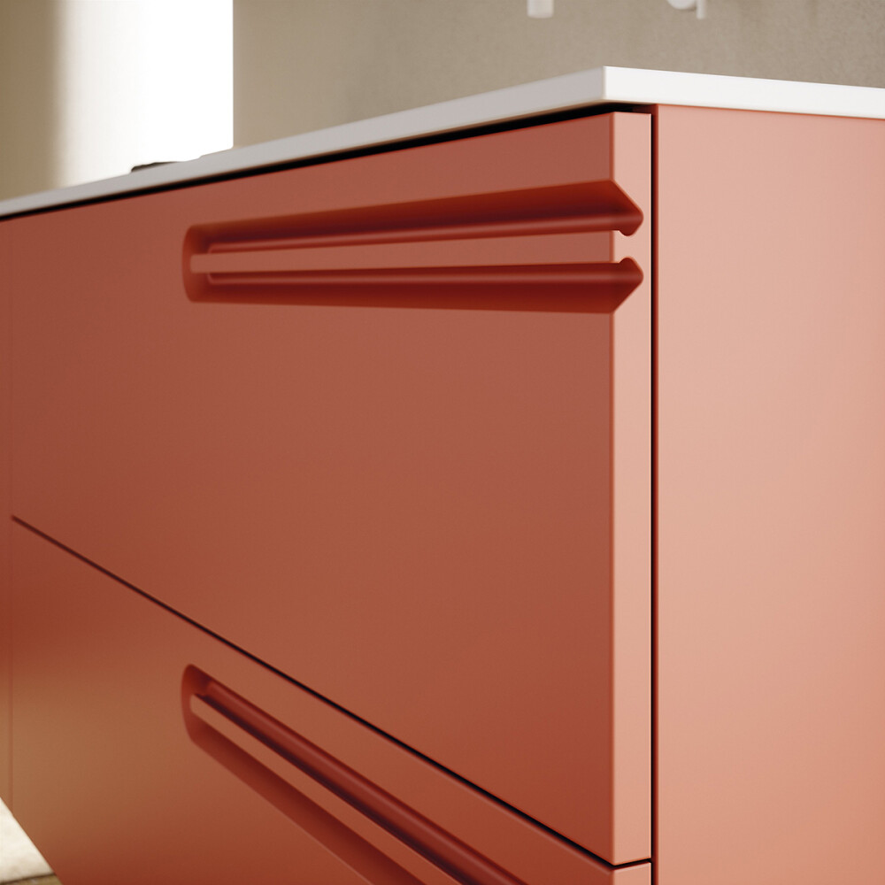 MUEBLE BAÑO ECONIC 80 CM COLOR NARANJA C/ENCIMERA Mueble Baño Econic 80 Cm Color Naranja C/encimera