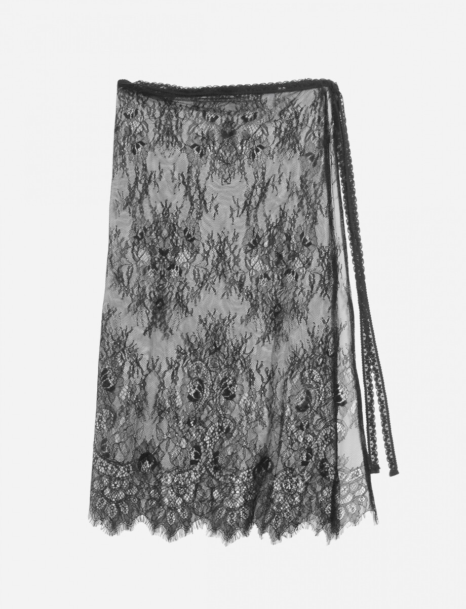 Falda pareo encaje - negro 