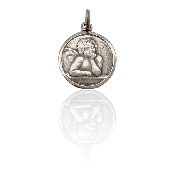 Dije Medalla Ángel de la Guarda-Plata 925-Sin piedra-CP3026 Sinpiedra