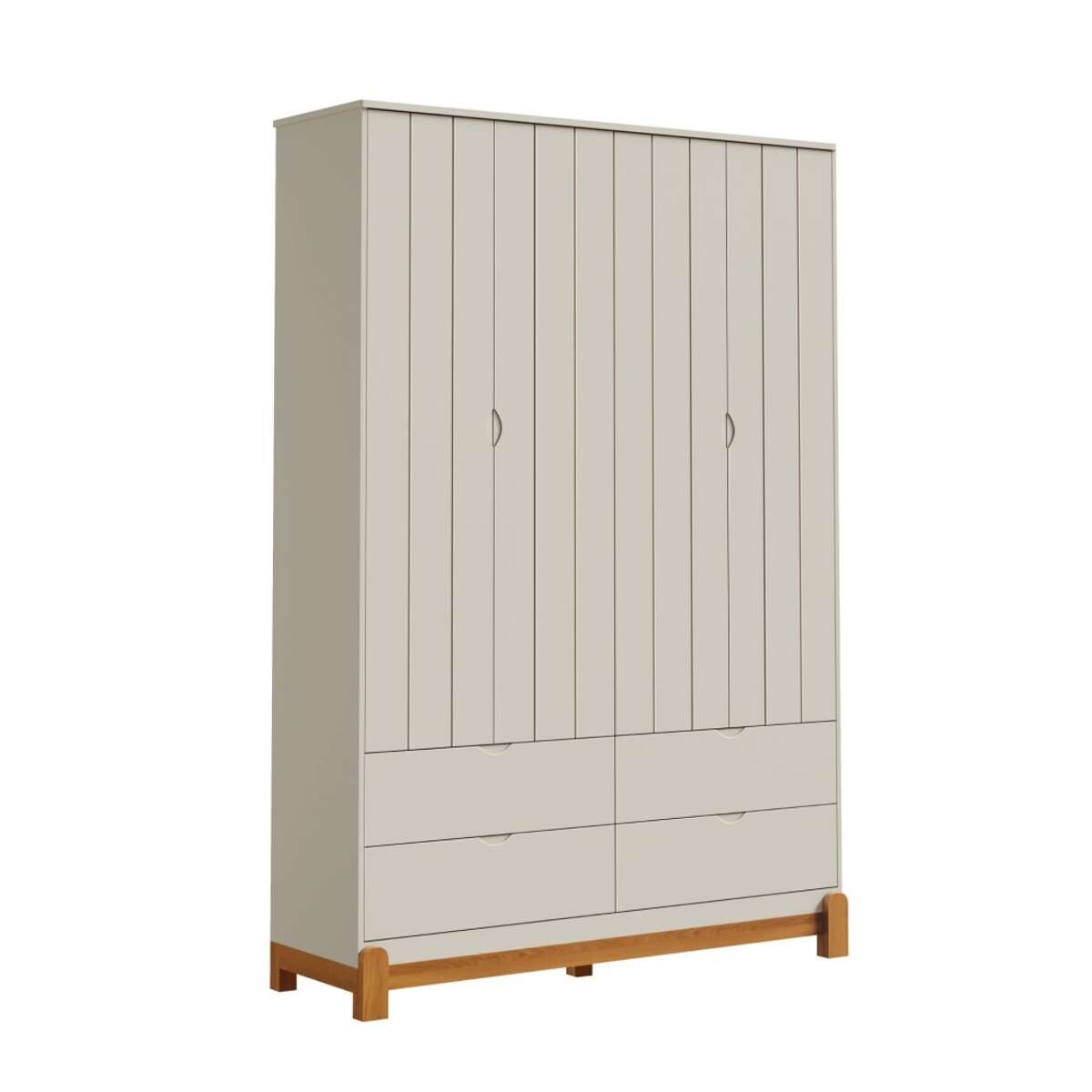 Ropero 4 Puertas 4 Cajones Lotus - Gris 