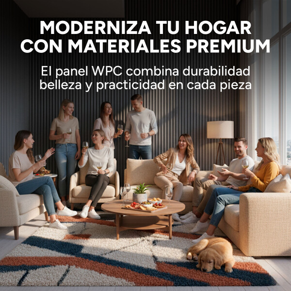 Pack x20 Wpc Simil Madera Wall Panel Lambrin 2.90x16.7 Color Gris Oscuro Madera