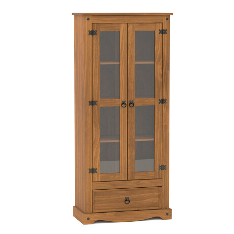 Biblioteca con Cristalero Línea Naturale Roble