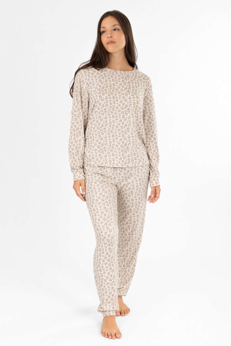 Pijama need leopard beige - Crema 