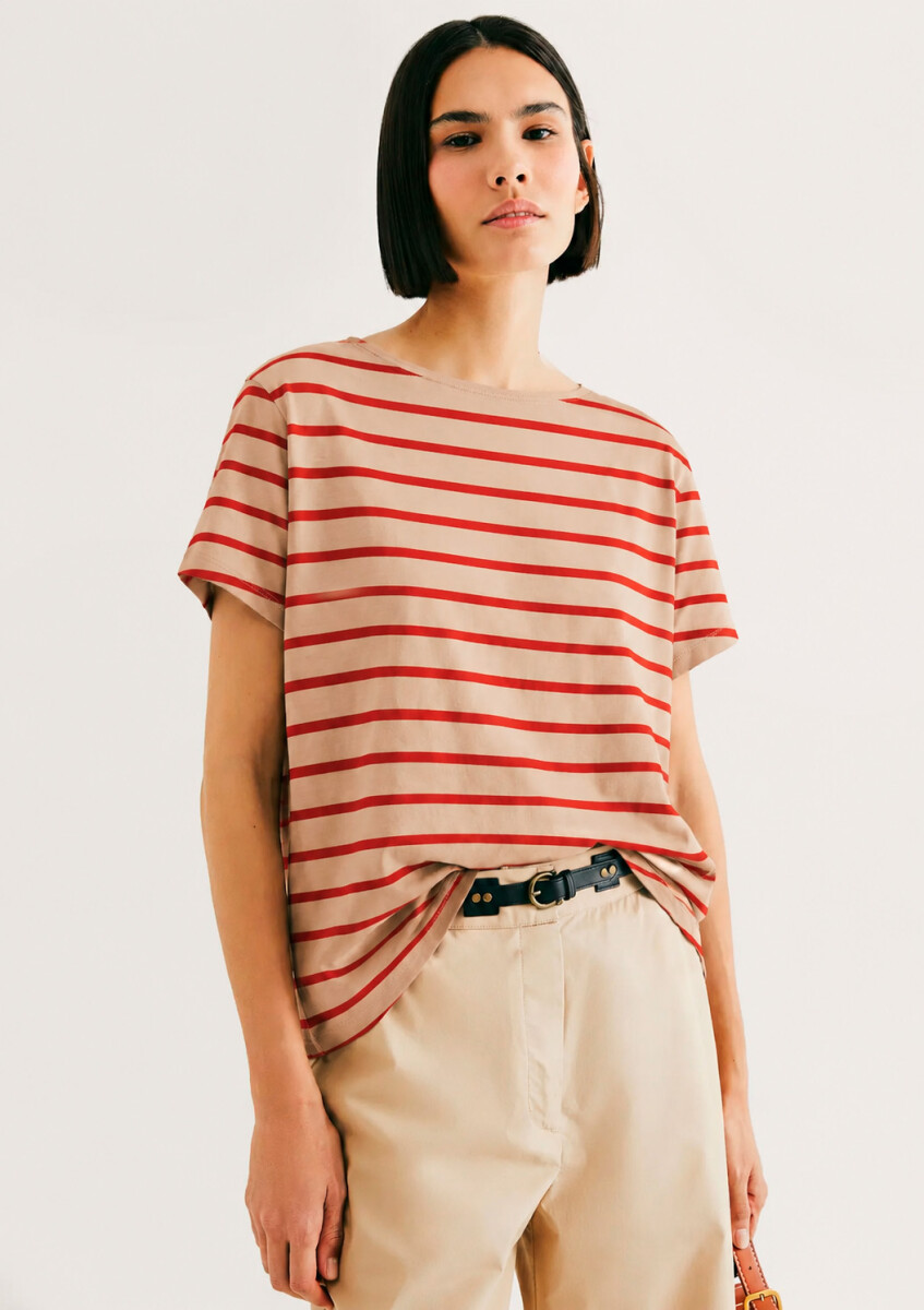 BLUSA ESTAMPADA - BEIGE 