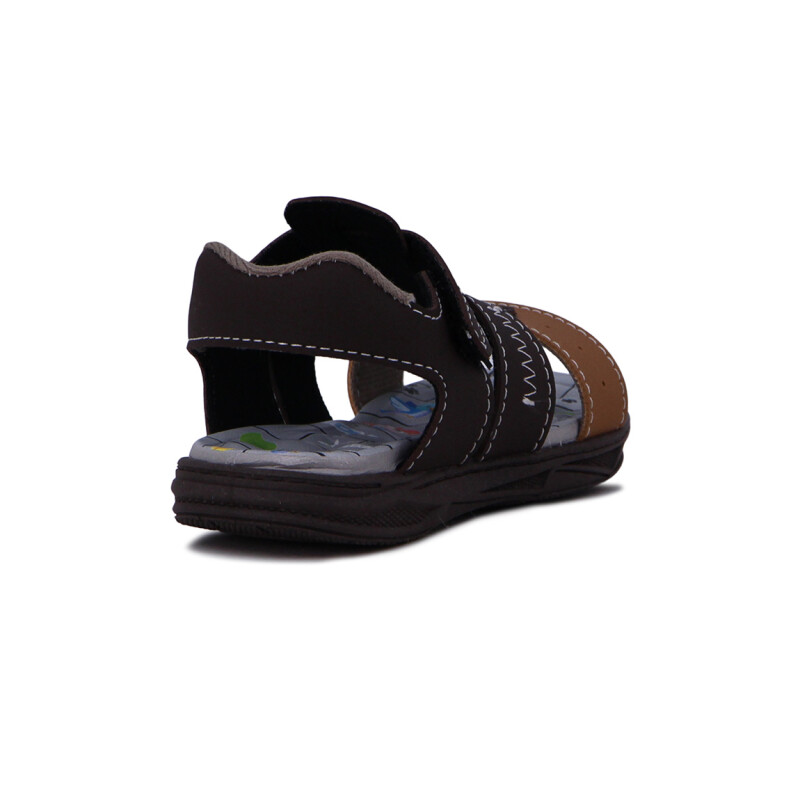 Molekinho Sandalia Casual 2 Tiras C/ Velcro Cafe-caramelo
