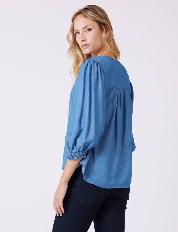Blusa Lyocell Pespunte JEAN