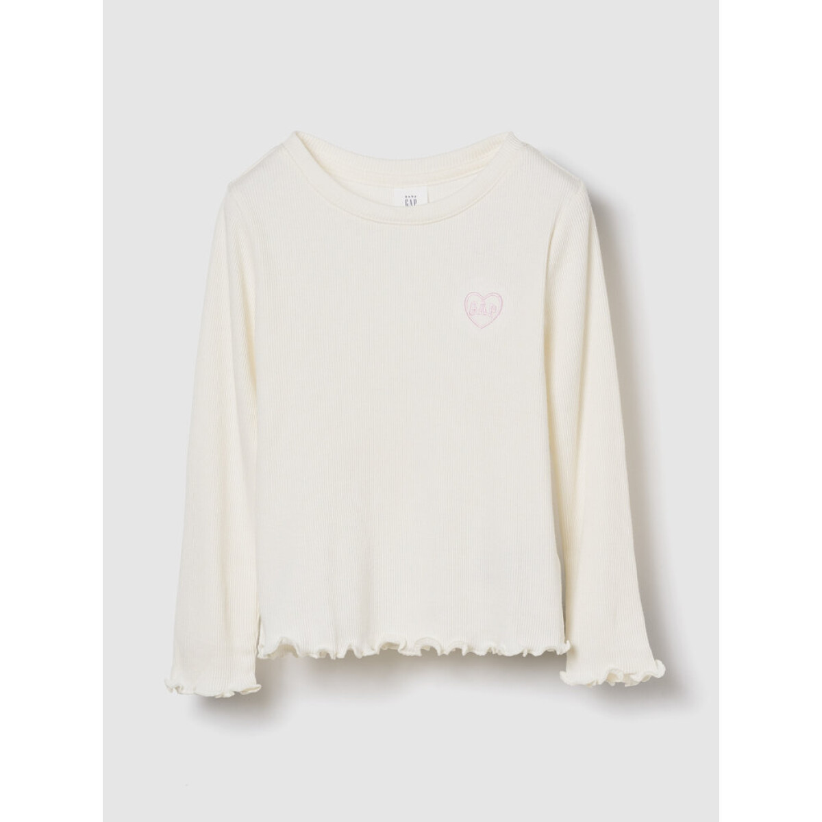 V-JPN LS LOGO RIB TEE - IVORY FROST 