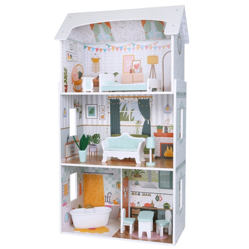Pearl Doll House, Casita de Muñecas Extra Grande incluye 8 Muebles Pearl Doll House, Casita de Muñecas Extra Grande incluye 8 Muebles