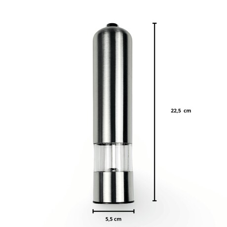 Molinillo de Pimienta y Sal Eléctrico Sal a Batería Inox Plateado