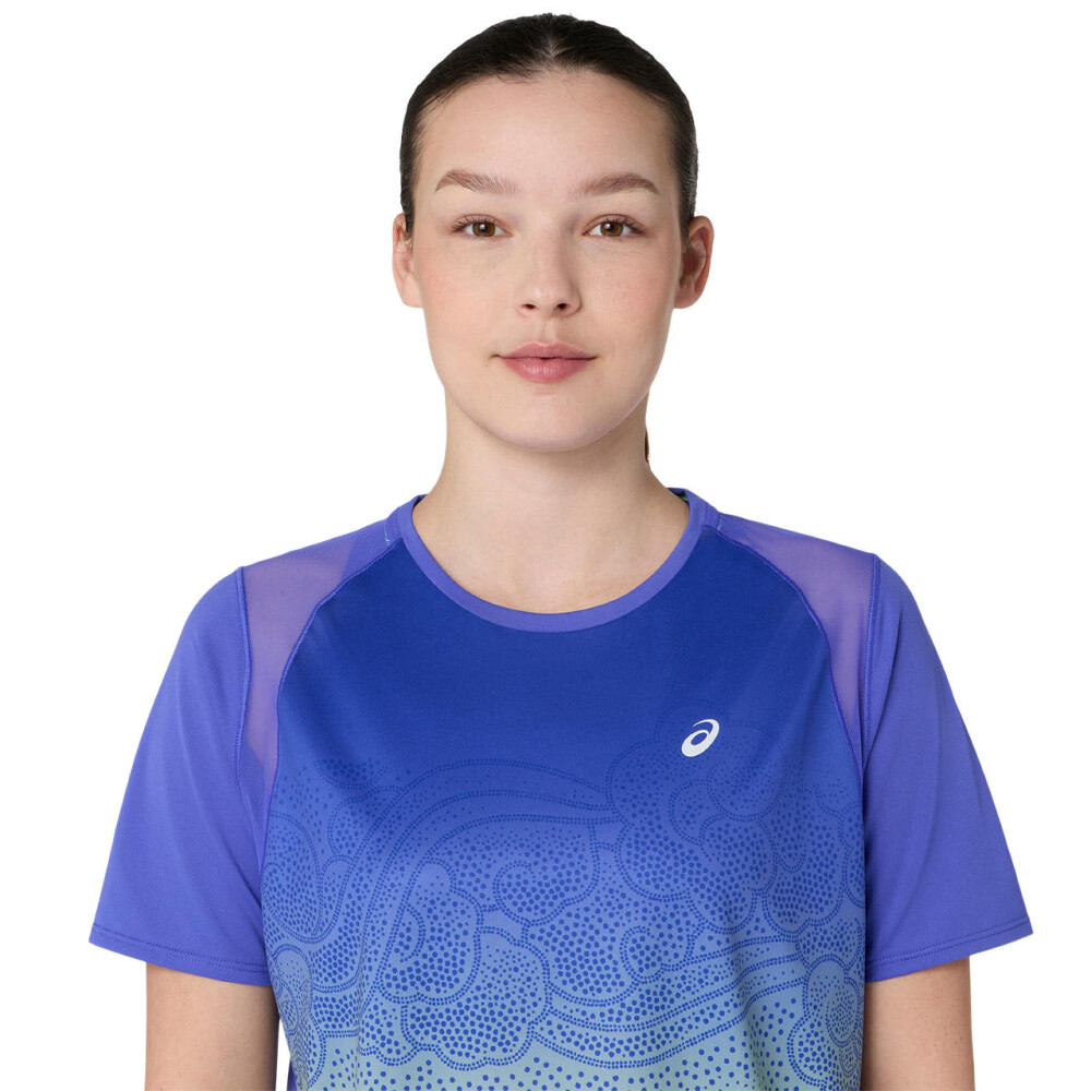 Polo Running Road Fade SS Top Mujer Cobalt Burst/illuminate Green
