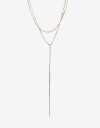Collares Largos Strass Collar Largo De Strass - Dorado