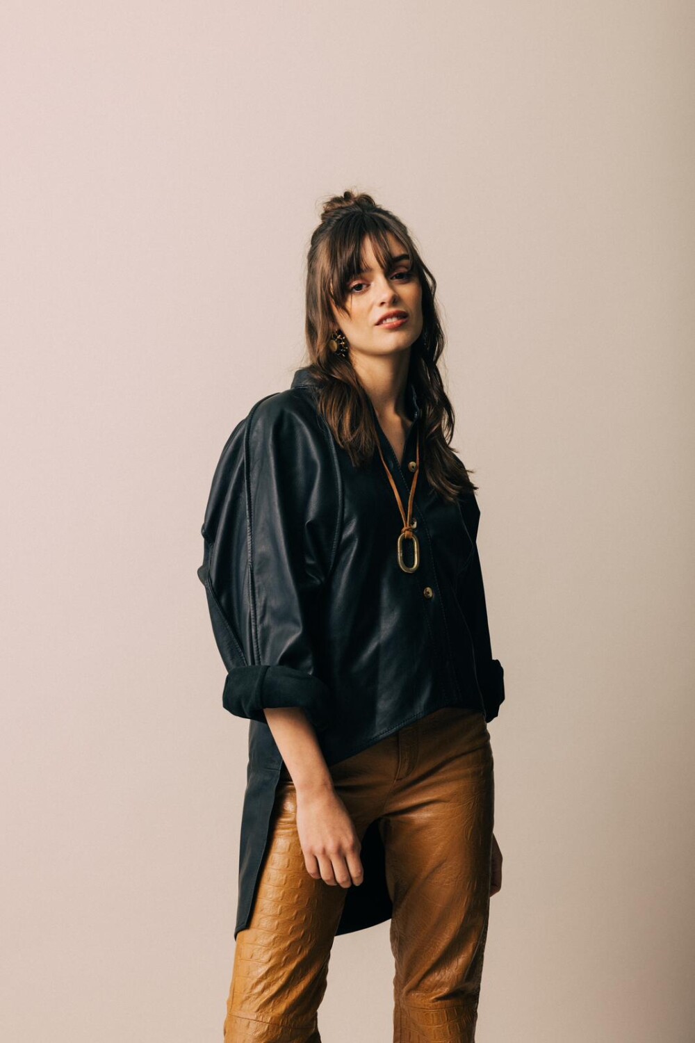 Leather Fulera Shirt Negro