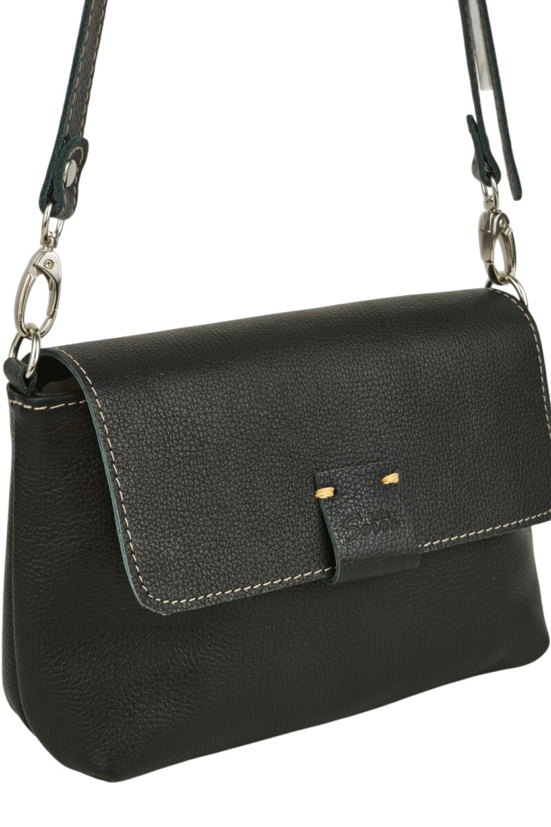 Morral con solapa chico Negro