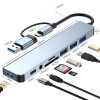 Hub USB 8 en 1 tipo C + tarjeta de memoria + entrada de audio Hub USB 8 en 1 tipo C + tarjeta de memoria + entrada de audio