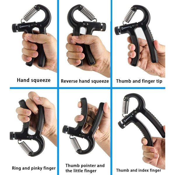 Ejercitador De Manos Hand Grip Regulable A Medida Fitness Variante Color Negro