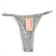 Tanga Colaless Ajustable De Encaje Gris