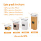 Kit 24 Potes herméticos + Medidores + Etiquetas con marcador TRANSPARENTE