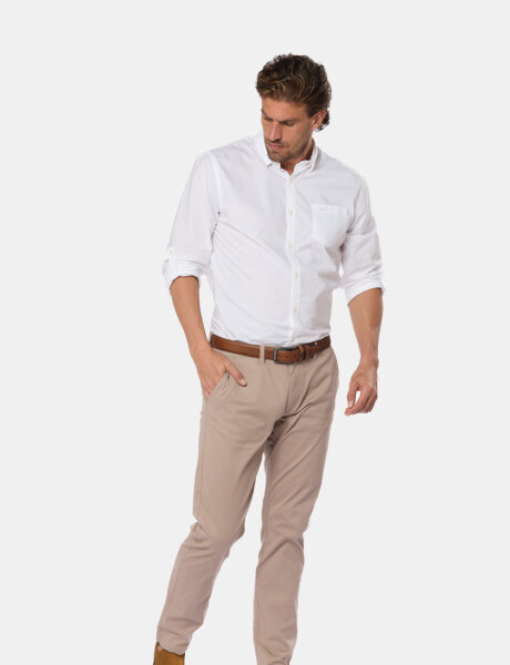 PANTALON CLÁSICO CON SPANDEX Beige