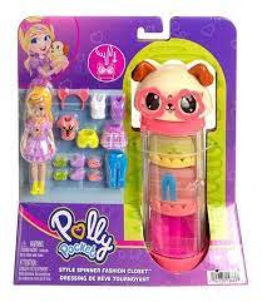 Polly Pocket Tubo de Modas Giratorio de Perrito 