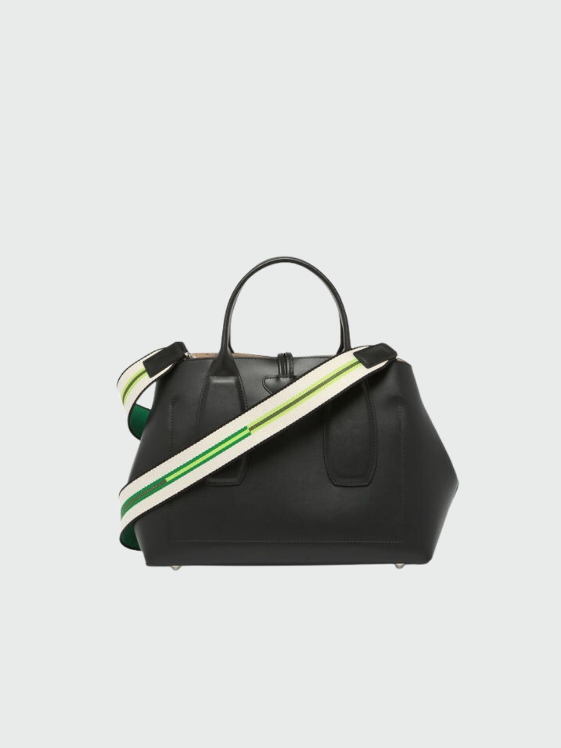Longchamp -Cartera de cuero con gran capacidad, Roseau Negro