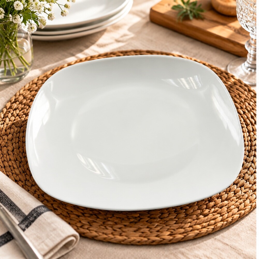Plato cuadrado blanco 27 cm Plato cuadrado blanco 27 cm