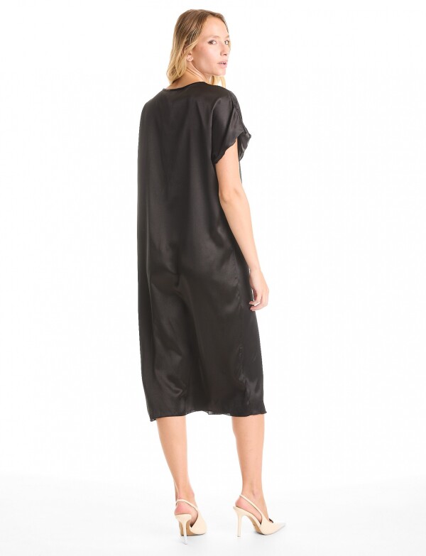 Vestido Saten & Strass NEGRO