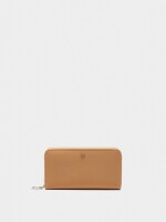 Cartera De Textura Suave Con Cremallera camel